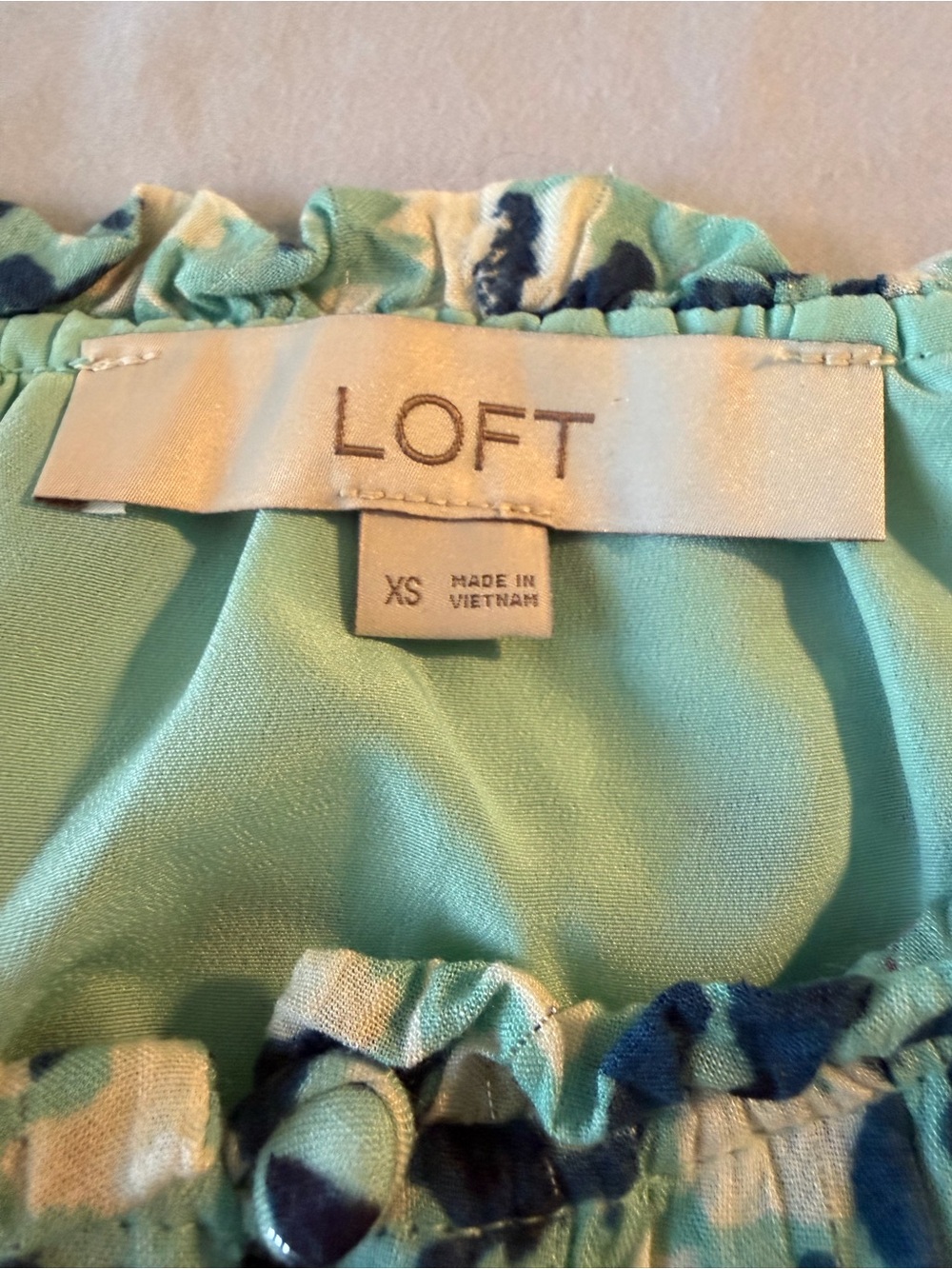 LOFT Mint Green Floral-Accent Top - Picture 2 of 9
